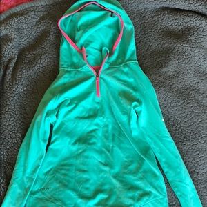 Teal and pink nike pro girls jacket